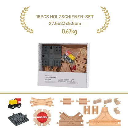 Holz-Eisenbahn-Set